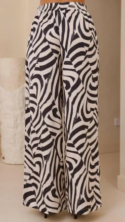 Eisley Pants - Black / Beige Geo Print