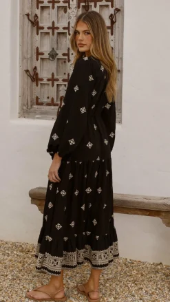 Ellarose Maxi Dress - Black/Beige