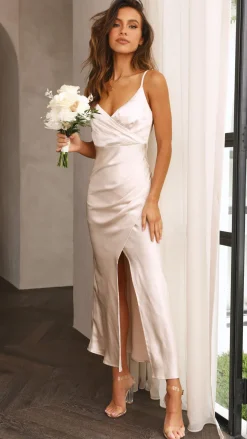 Elsa Midi Dress - Champagne