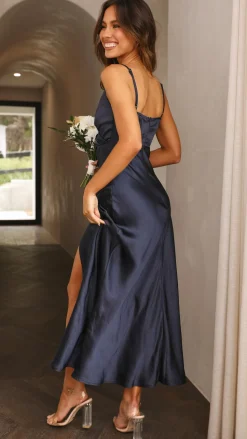 Elsa Midi Dress - Navy