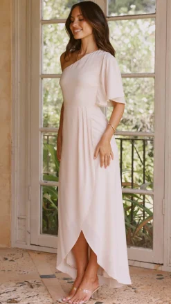 Emma One Sleeve Maxi Dress - Ivory