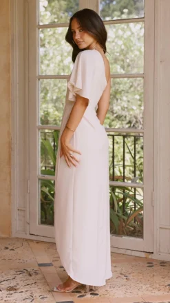 Emma One Sleeve Maxi Dress - Ivory