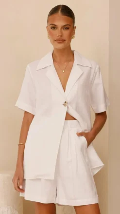 Emmaline Button Shirt - White