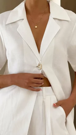 Emmaline Button Shirt - White