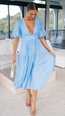 Erin Midi Dress - Blue