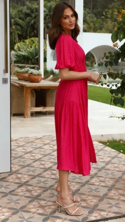 Erin Midi Dress - Magenta