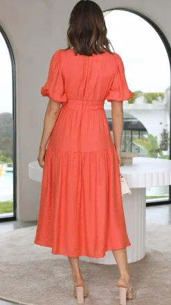 Erin Midi Dress - Melon