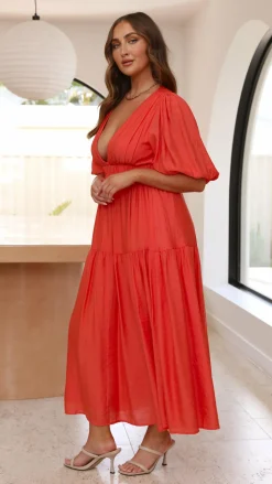 Erin Midi Dress - Melon