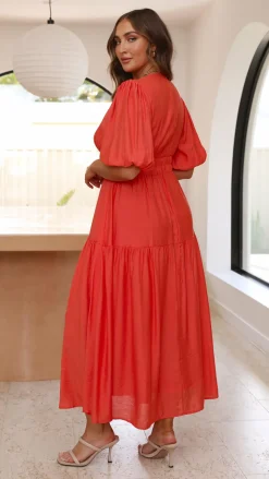 Erin Midi Dress - Melon