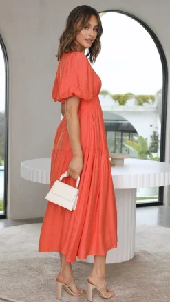 Erin Midi Dress - Melon