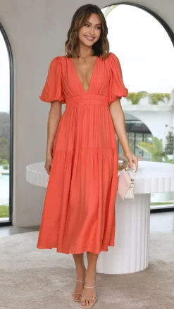 Erin Midi Dress - Melon