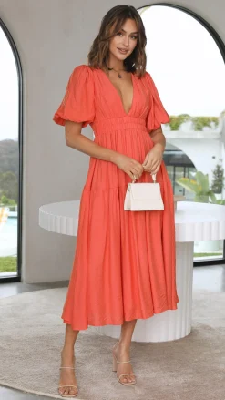 Erin Midi Dress - Melon