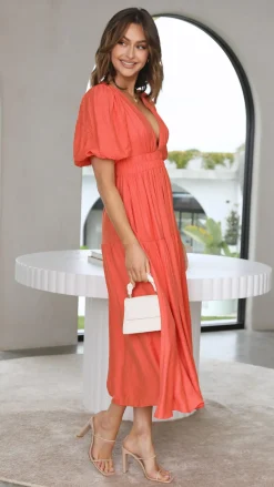 Erin Midi Dress - Melon