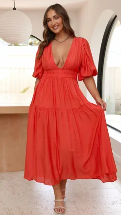 Erin Midi Dress - Melon