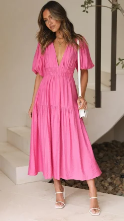 Erin Midi Dress - Pink