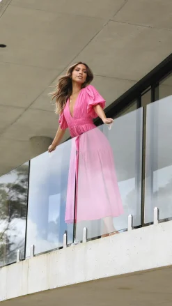 Erin Midi Dress - Pink