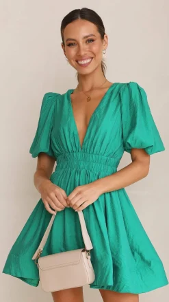 Erin Mini Dress - Emerald