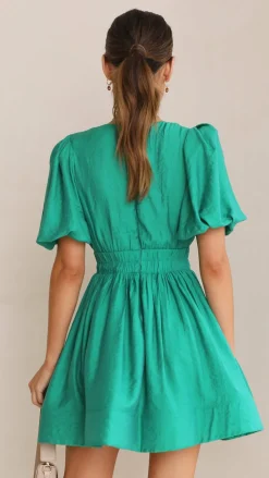 Erin Mini Dress - Emerald