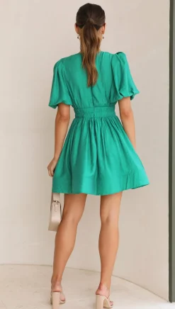 Erin Mini Dress - Emerald