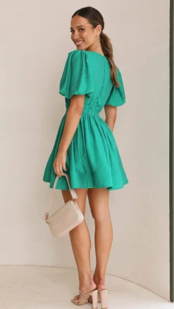 Erin Mini Dress - Emerald