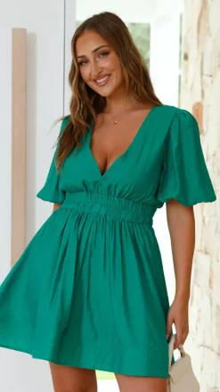 Erin Mini Dress - Emerald