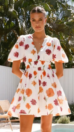 Erin Mini Dress - Springtime Print