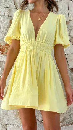 Erin Mini Dress - Yellow