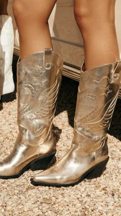 Everlyn Boots - Gold Metallic