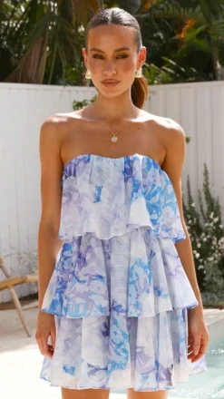 Fantasia Mini Dress - Blue Floral