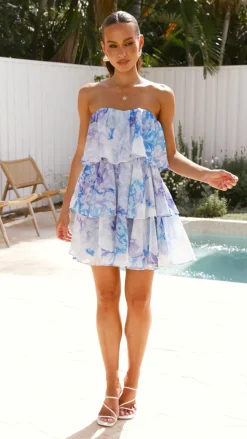 Fantasia Mini Dress - Blue Floral