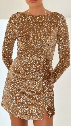 Felicia Mini Dress - Gold