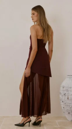 Fenella Asymmetrical Maxi Dress - Plum