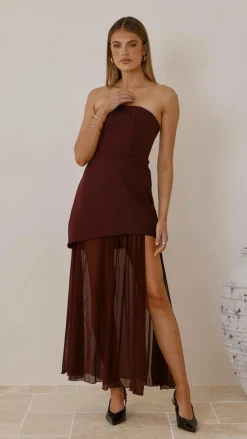 Fenella Asymmetrical Maxi Dress - Plum