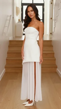 Fenella Asymmetrical Maxi Dress - White