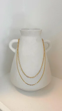 Fine Layered 18K Gold Plated Necklace - Gold