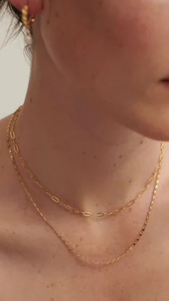 Fine Layered 18K Gold Plated Necklace - Gold