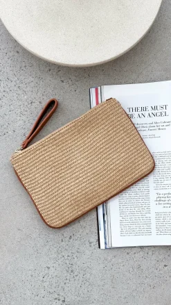 Francesca Weave Pouch - Natural/Tan