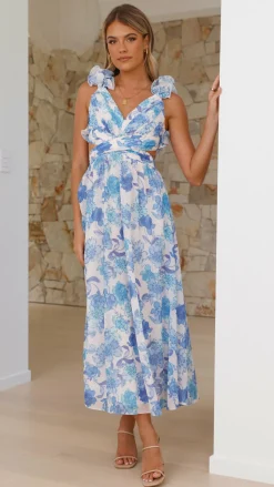 Galilhai Maxi Dress - Blue Floral