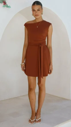 Gem Mini Dress - Brown