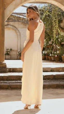 Genevieve Boat Neck Maxi Dress - Yellow