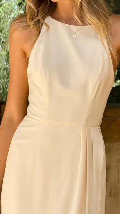 Genevieve Boat Neck Maxi Dress - Yellow