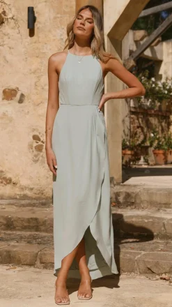 Genevieve Boat Neck Maxi Dress - Sage