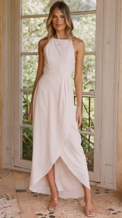 Genevieve Boat Neck Maxi Dress - Ivory