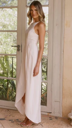 Genevieve Boat Neck Maxi Dress - Ivory
