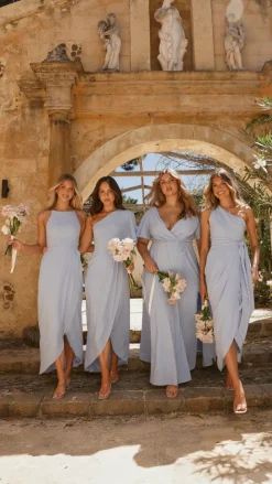 Genevieve Boat Neck Maxi Dress - Blue