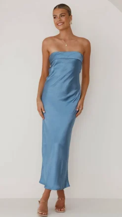 Gisele Maxi Dress - Steel Blue