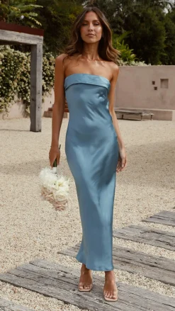 Gisele Maxi Dress - Steel Blue