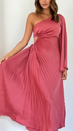 Gwen One Shoulder Maxi Dress - Pink