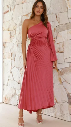 Gwen One Shoulder Maxi Dress - Pink