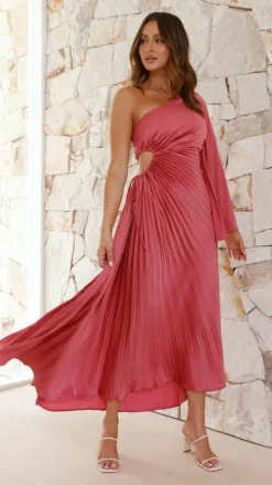 Gwen One Shoulder Maxi Dress - Pink